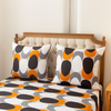 Pościel geometryczna szaro - pomarańczowa Orange 200x220 4 el.