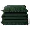 Pościel bawełniana z falbanką butelkowa zielona 160x200 3 el.