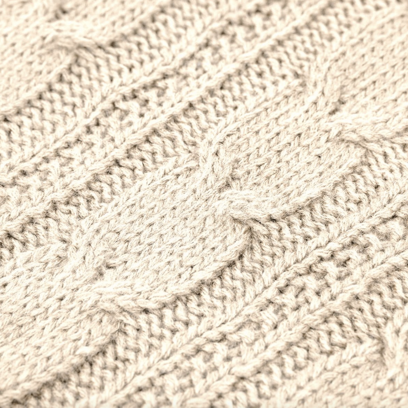 Poszewka na poduszkę dekoracyjna sweter kremowa 45x45cm