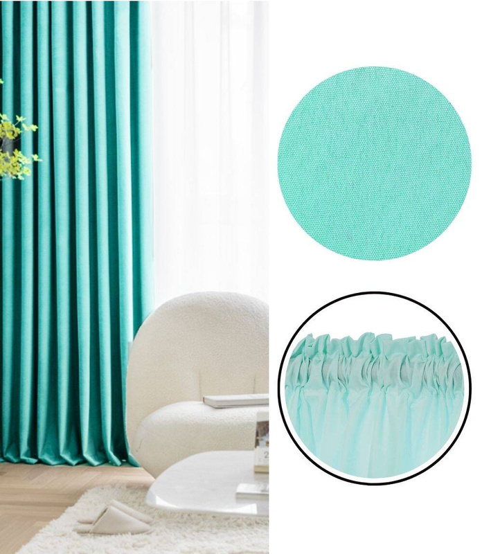 Zasłona miętowa na taśmie 140x250