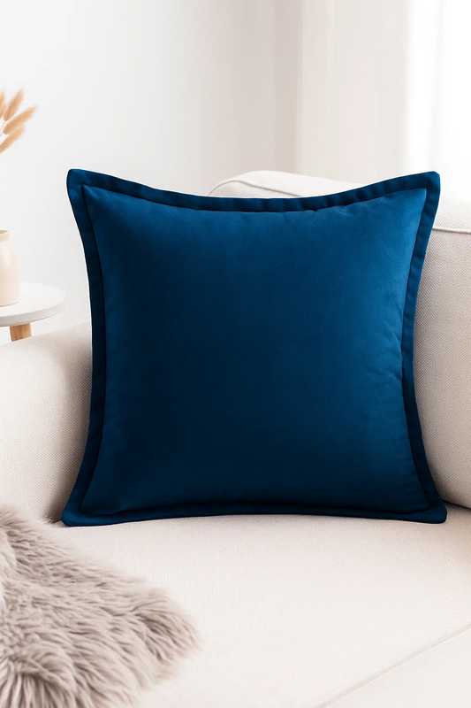 Poszewka dekoracyjna z obszyciem 40x40 granatowa