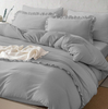 Pościel z falbanką jasna szara 160x200 3 el. FFH2746