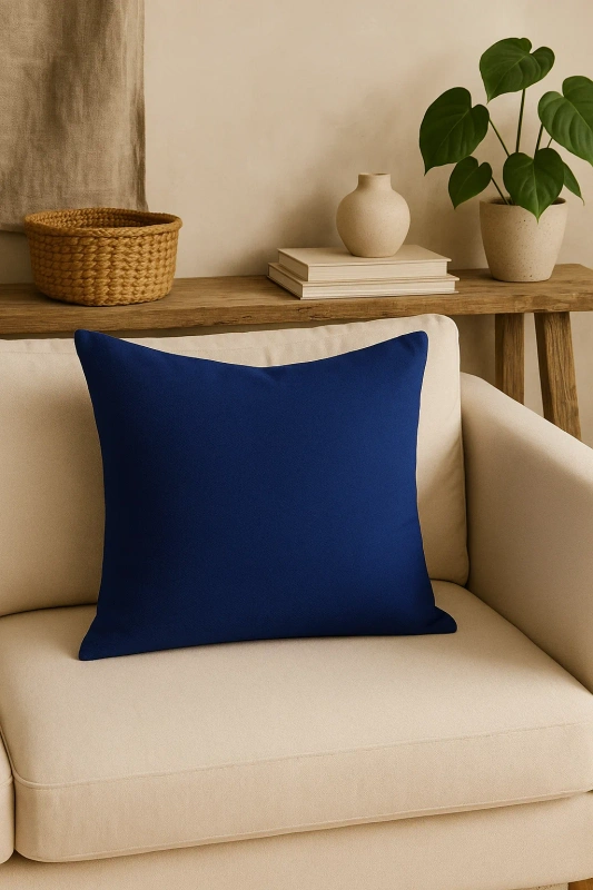 Poszewka na poduszkę bawełniana szafirowa granatowa 40x40