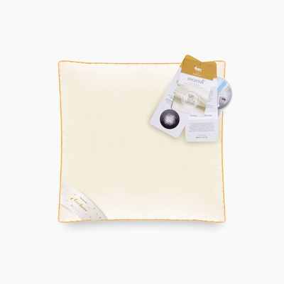 Poduszka 40x40 naturalna puchowa 100% wysoka MATERACOWA PRESTIGE kremowa