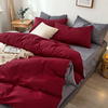 Pościel 160x200 4 el. Bordowa/Szara S-5