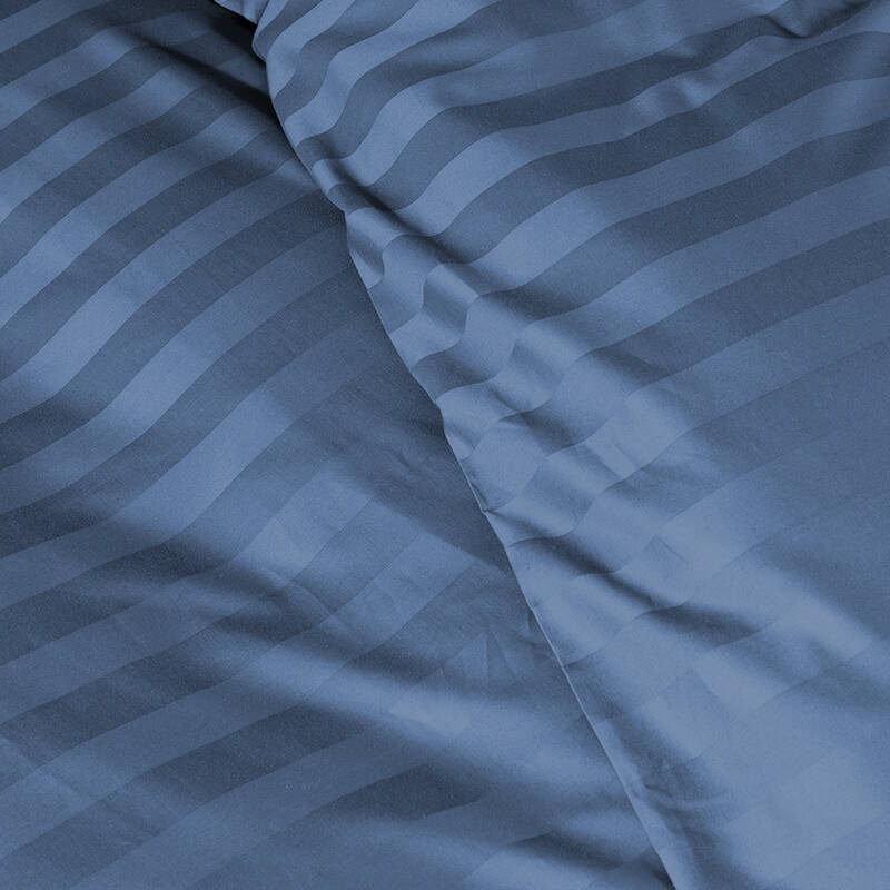 Pościel w pasy niebieska 200x220 3 el. Kim Blue