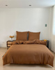 Pościel brązowa czekoladowa jednokolorowa gładka 160x200 3 el. Cozy F14