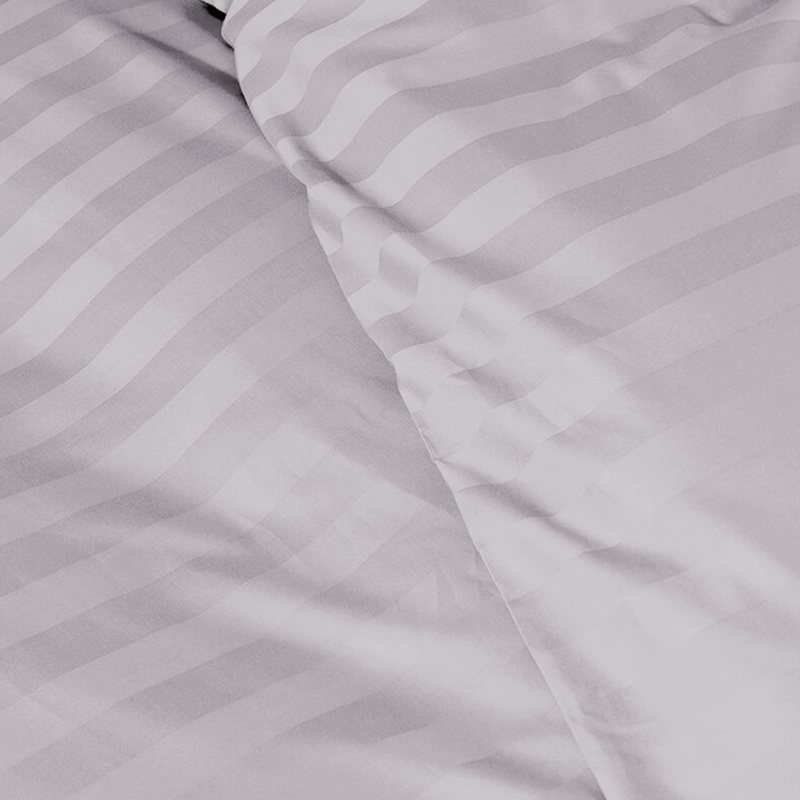 Pościel szarofioletowa w pasy 160x200 3 el. Kim Lilac Grey H-011