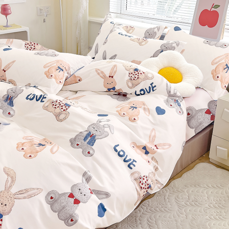 Pościel bawełniana 140x200 2 el. Love Bunny M1788