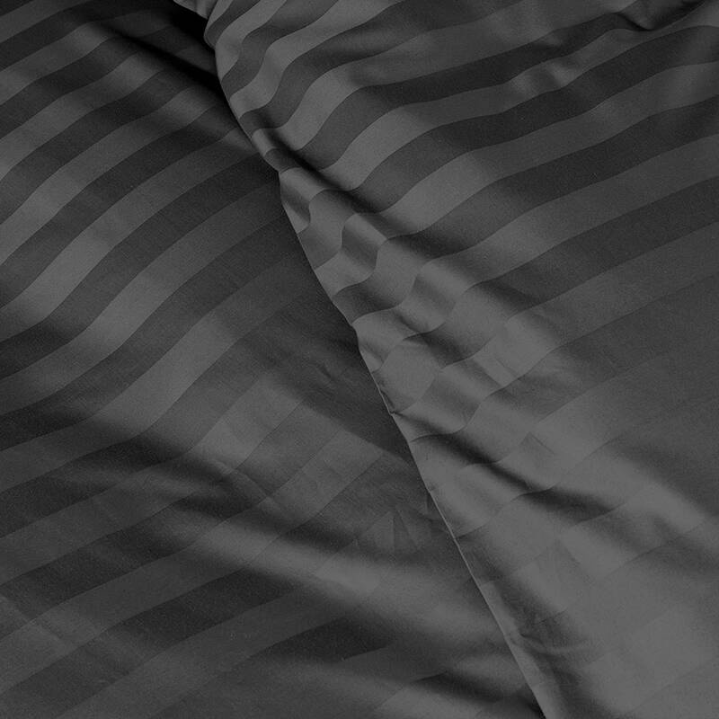 Pościel w pasy grafitowa 200x220 3 el. Kim Grafit