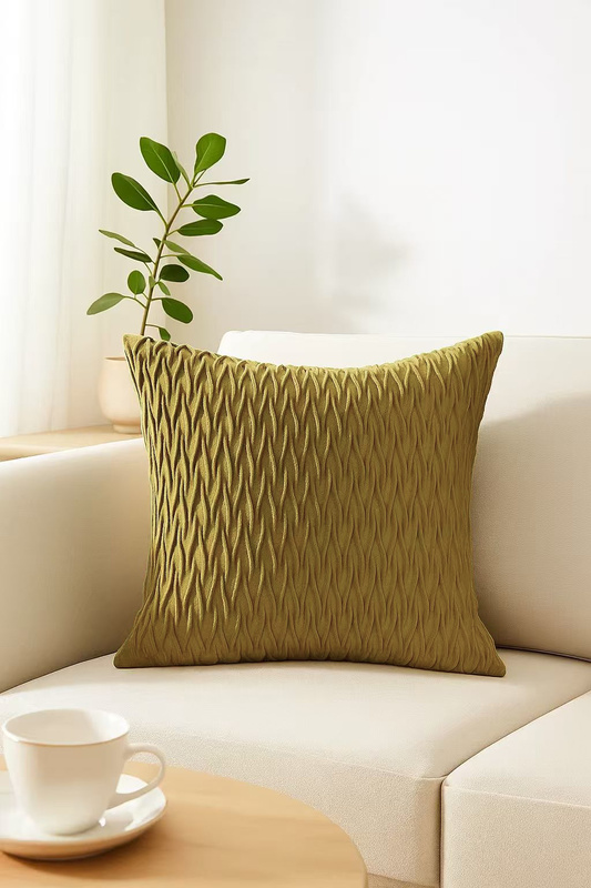 Poszewka dekoracyjna welurowa złota Fala 40x40