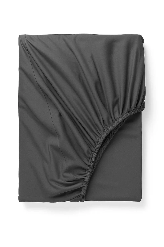 Prześcieradło z gumką ciemne szare 140x200
