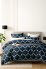 Pościel granatowa geometryczna 160x200 3 el. Lima C-131