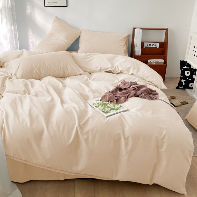 Pościel jednokolorowa gładka 200x220 3 el. ciepła beżowa S010