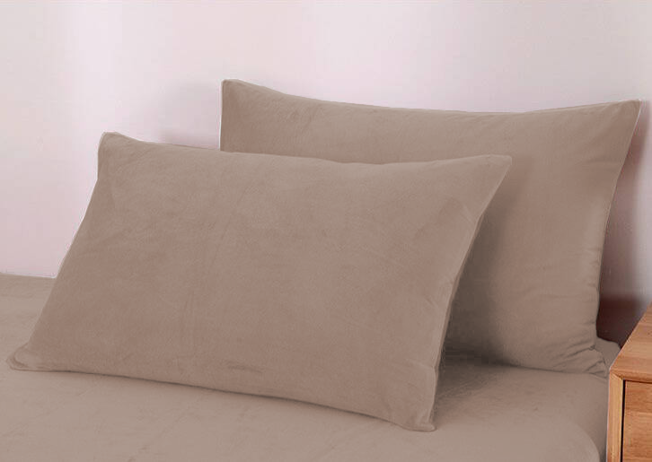 Pościel pluszowa zimowa miś gładka 160x200 3 el. ciemna beżowa K006