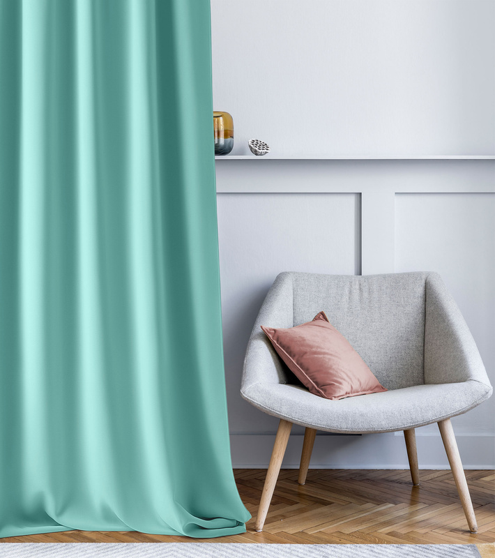 Zasłona AURA na taśmie miętowa 140x280
