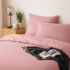Pościel różowa w pasy 160x200 3 el. Kim Pink H-005