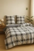 Pościel szara w kratę 160x200 3 el. Nordic F9