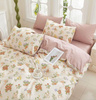 Pościel bawełniana w kwiaty 160x200 4 el. Lisandra