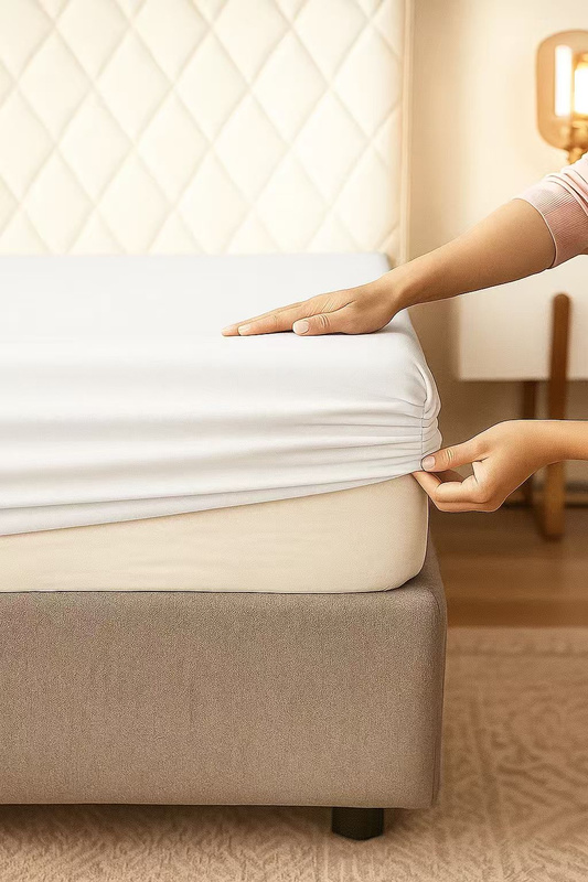 Prześcieradło z gumką bawełniane białe 90x200