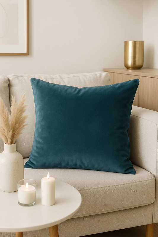 Poszewka na poduszkę welurowa petrol 40x40