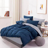 Pościel 160x200 4 el. granatowo szara S-27