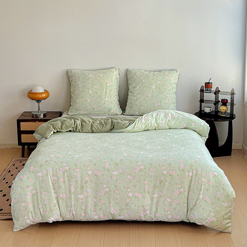 Pościel szałwiowa w różowe kwiaty 200x220 3 el. Spring F3