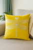 Poszewka na poduszkę dekoracyjna 40x40 ważka musztardowa