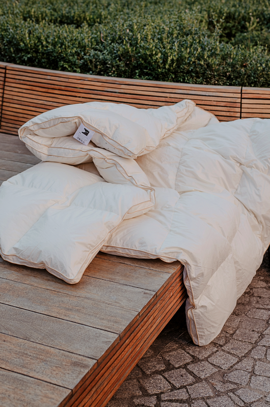 Poduszka 50x60 naturalna puchowa 100% wysoka MATERACOWA PRESTIGE biała