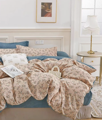 Pościel flanelowa w kwiaty Chaves 160x200 3 el. A036