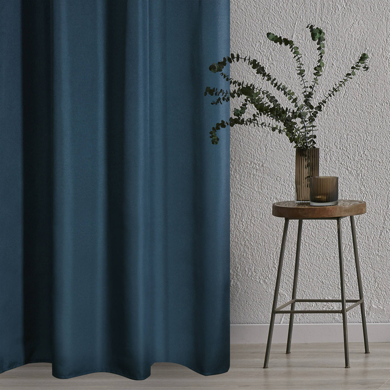 Zasłona granatowa na taśmie 140x250