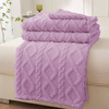 Koc pluszowy tłoczony w sweterek 3D 200x220 fioletowy