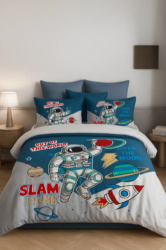 Pościel dziecięca młodzieżowa z astronautą 160x200 3 el. Astronaut
