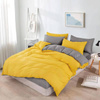 Pościel 200x220 4el gładka musztardowa/szara S-9
