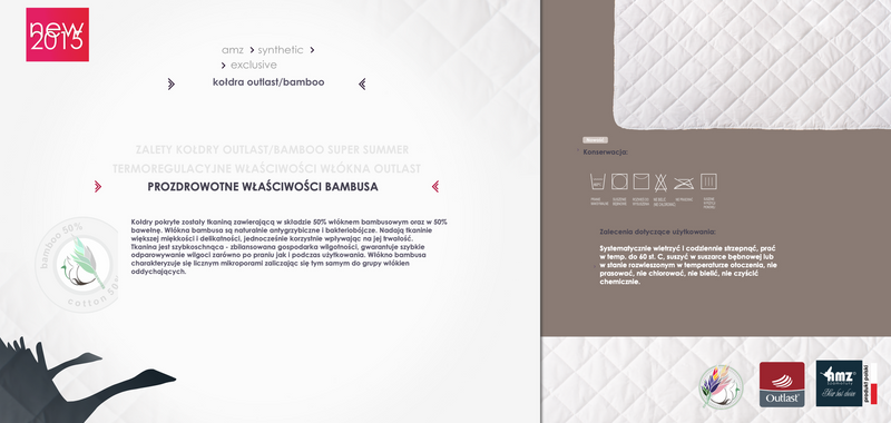 Kołdra 180x200 letnia bambusowa termoaktywna SUPER LEKKA