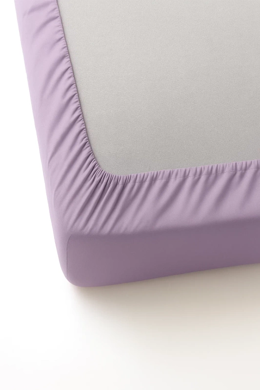 Prześcieradło z gumką lawendowe jasne fioletowe 200x220