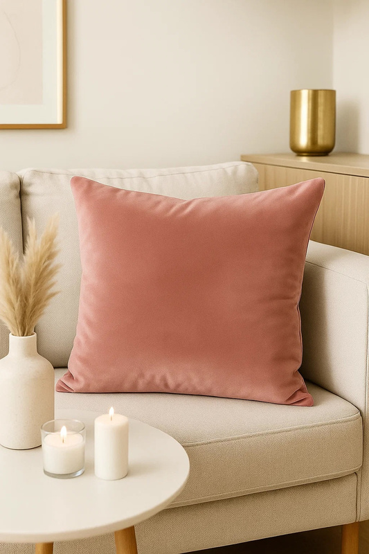 Poszewka na poduszkę welurowa brudny róż 40x40