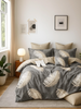 Pościel ciemna szara w piórka 200x220 4 el. Paraiso C-122