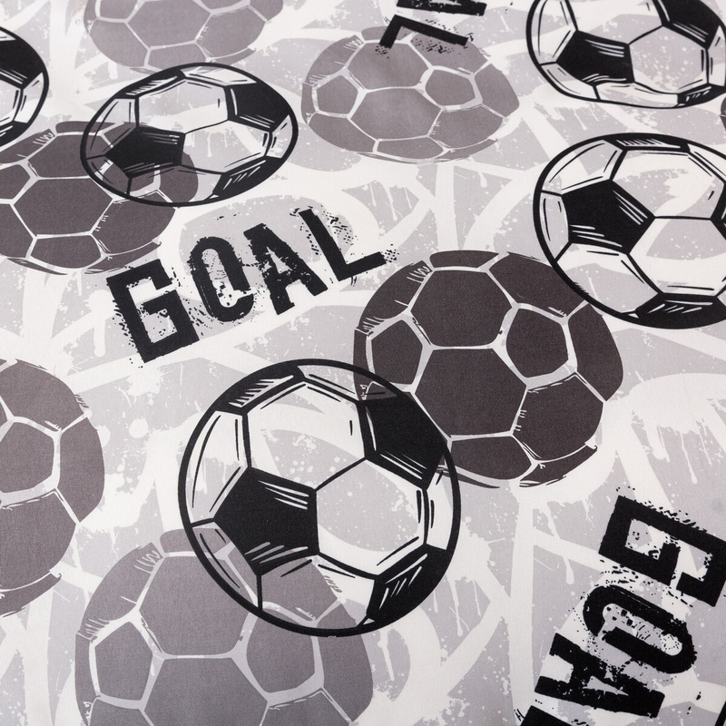 Pościel szara w piłki Football 160x200 4 el.