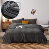 Pościel pluszowa zimowa miś gładka 160x200 3 el. ciemna szara K003/K002