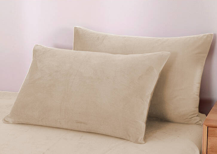 Pościel pluszowa zimowa miś gładka 160x200 3 el. beżowa K008