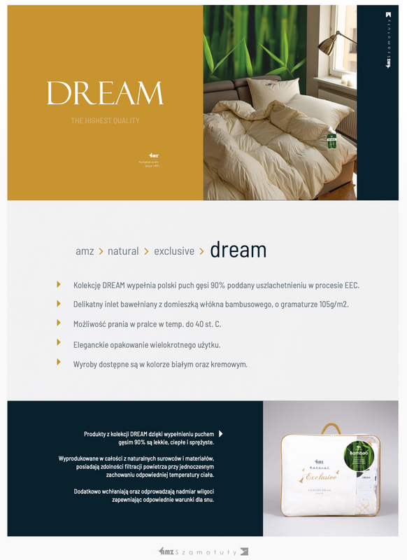 Kołdra 135x200 zimowa bambusowa puchowa naturalna antyalergiczna DREAM