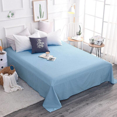 Prześcieradło tradycyjne bawełniane 200x230 błękitne