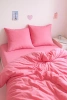 Pościel różowa jednokolorowa gładka 160x200 3 el. Pink F12