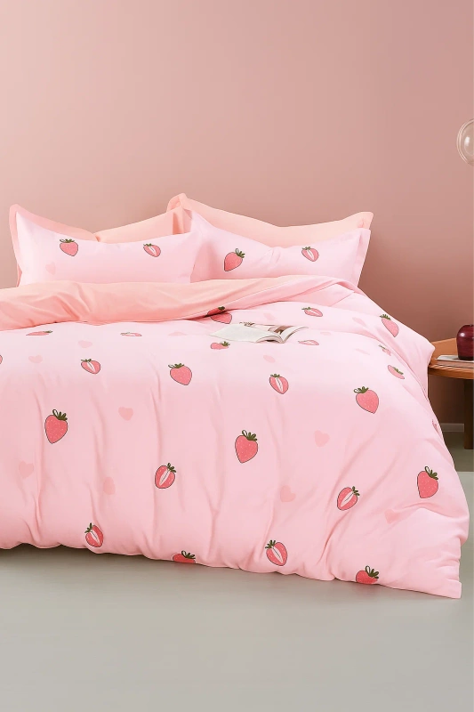 Pościel bawełniana 160x200 3 el. Strawberry M1164
