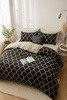 Pościel czarno-beżowa geometryczna 160x200 3 el. Luksus C-6 C-013