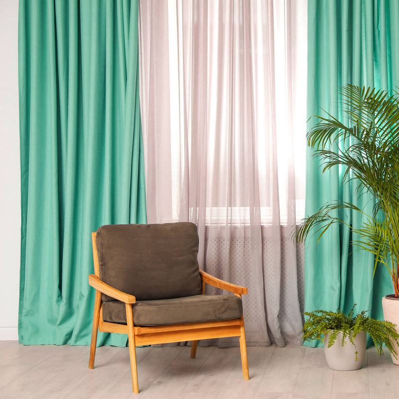 Zasłona miętowa na przelotkach 140x250