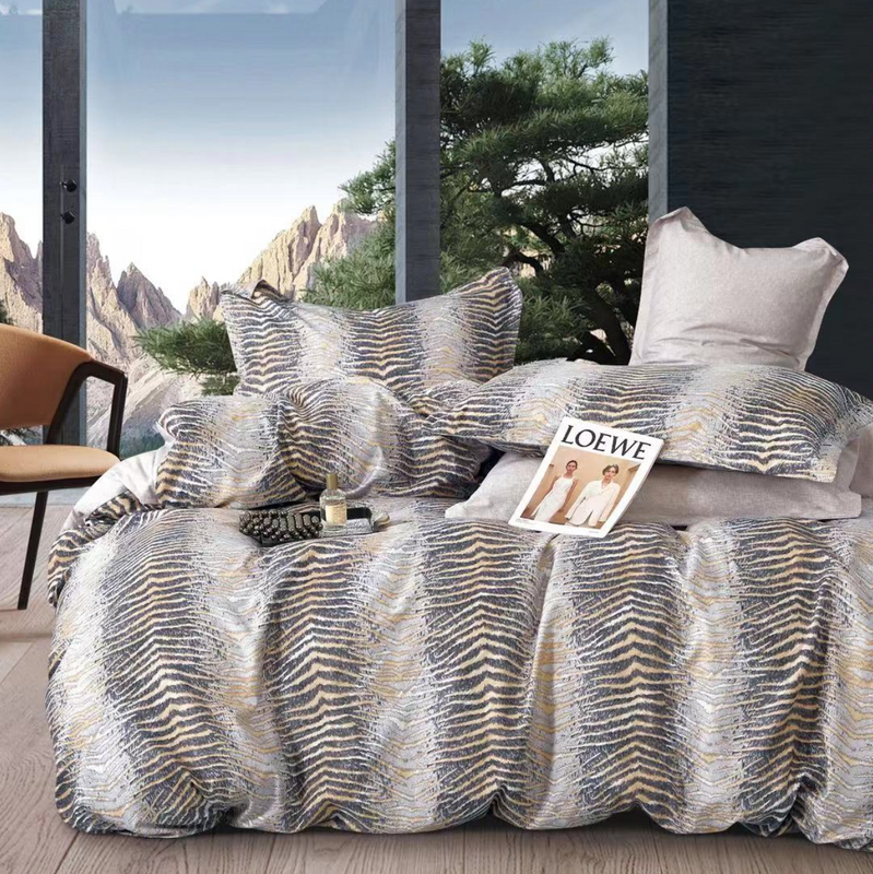 Pościel flanelowa gruba zimowa ciepła geometryczna Juarez 160x200 3 el. A-047