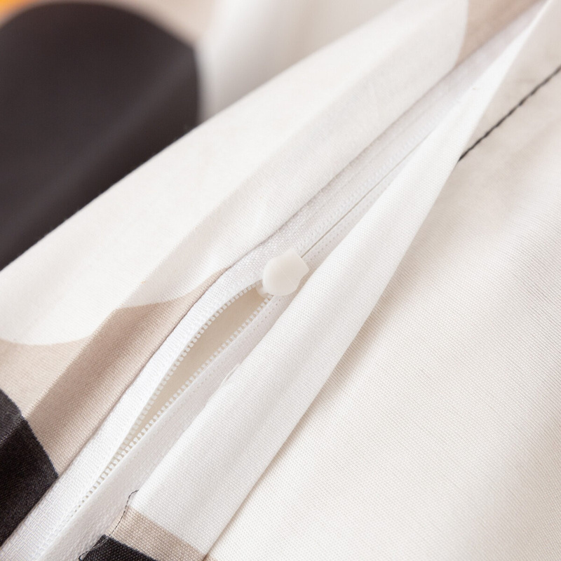 Pościel geometryczna szaro - pomarańczowa Orange 200x220 4 el.