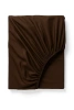 Prześcieradło z gumką ciemne brązowe 160x200